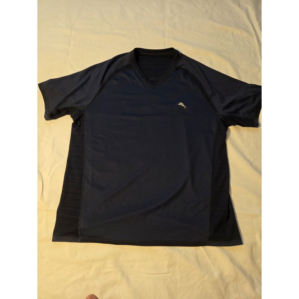 Tommy Bahama IslandZone Shirt Mens 3XL Blue V Neck Performance Marlin Golf